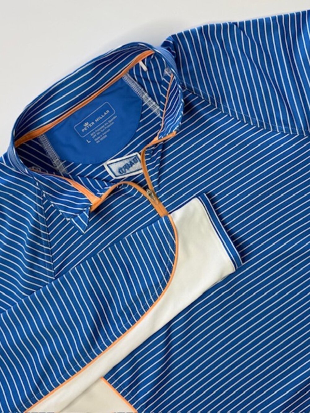 Peter Millar Wom Quarter Zip Pullover Long Sleeve Shirt Size Large UPF 50+